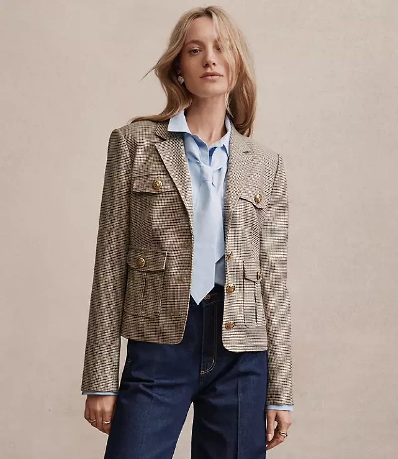 Petite Plaid Eisenhower Jacket