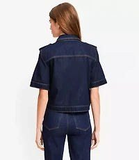 Short Sleeve Denim Jacket Classic Rinse Wash
