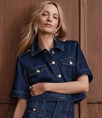 Short Sleeve Denim Jacket Classic Rinse Wash