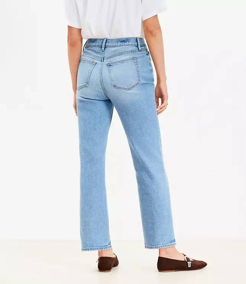 Petite Curvy High Rise Straight Jeans Bright Vintage Wash