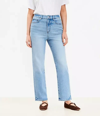 Petite Curvy High Rise Straight Jeans Bright Vintage Wash