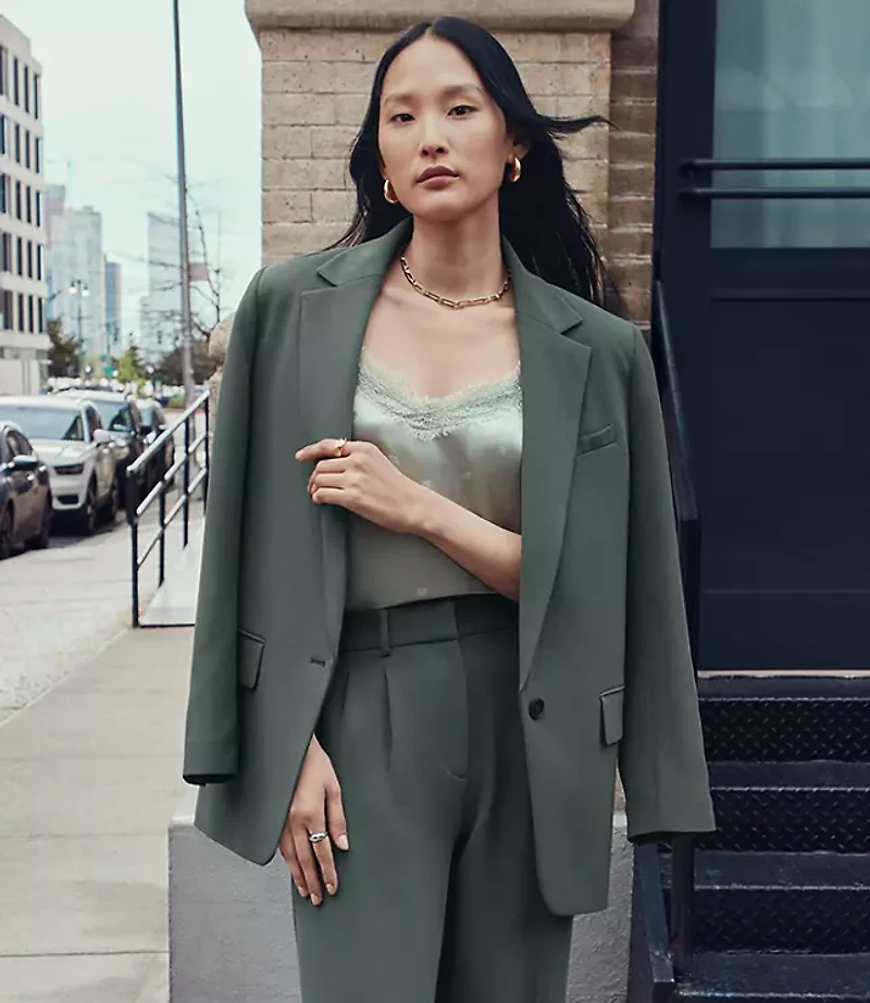 LOFT Versa Crepe Drape Relaxed Blazer