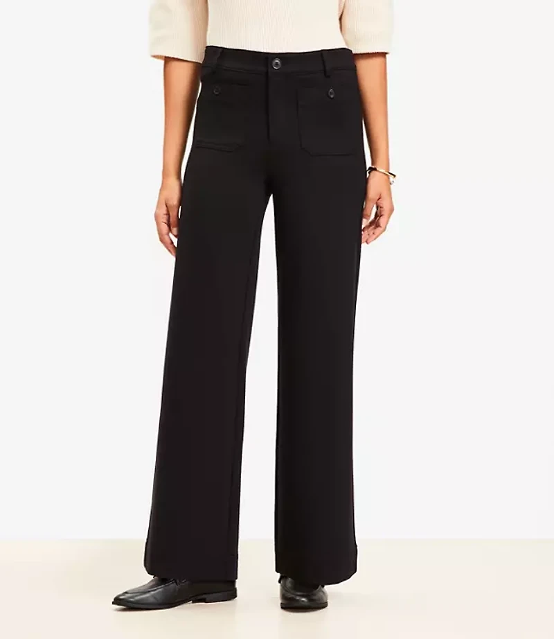 Petite Palmer Wide Leg Pants Ponte