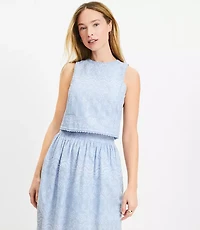 Petite Floral Embroidered Shell