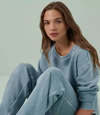 Petite Lou & Grey Denim Washed Sweatshirt