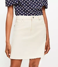 Fresh Cut Denim Mini Skirt Ivory