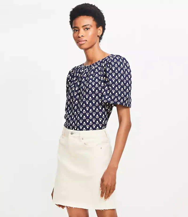 Fresh Cut Denim Mini Skirt Ivory