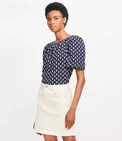 Fresh Cut Denim Mini Skirt Ivory