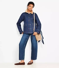 Petite Denim Barn Jacket Dark Rinse Wash