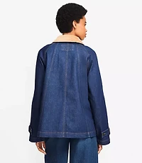 Petite Denim Barn Jacket Dark Rinse Wash