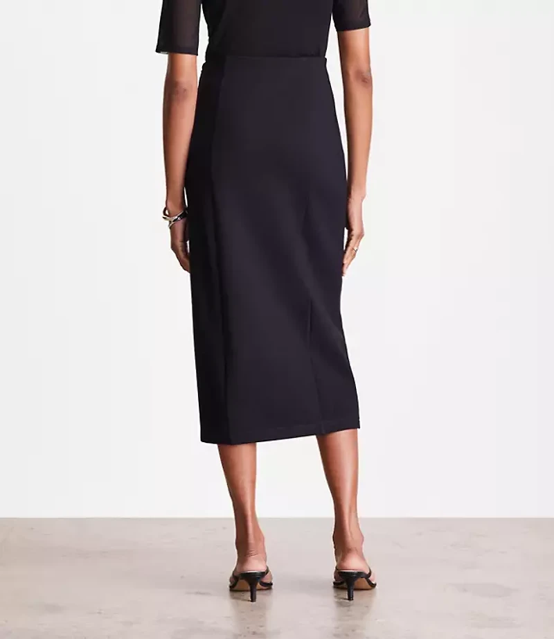 Petite LOFT Versa Ponte Column Midi Skirt
