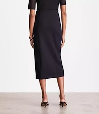 Petite LOFT Versa Ponte Column Midi Skirt