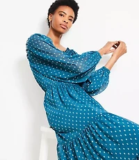 Shimmer Ruffle Tiered Midi Dress