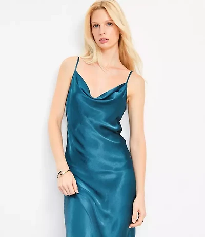 Cowl Midi Slip Dress