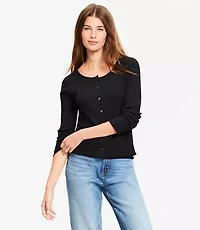 Ruffle Ribbed Cardigan