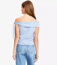 Striped Tie One Shoulder Top