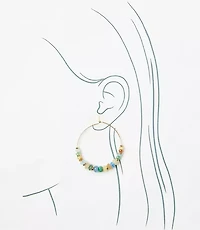Multicolored Beaded Hoop Earrings