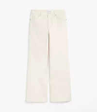 Mid Rise Wide Leg Jeans Ivory