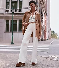 Mid Rise Wide Leg Jeans Ivory