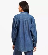 Petite Chambray Everyday Oversized Pocket Shirt