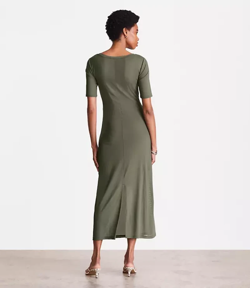 Petite LOFT Versa Mesh Midi Dress