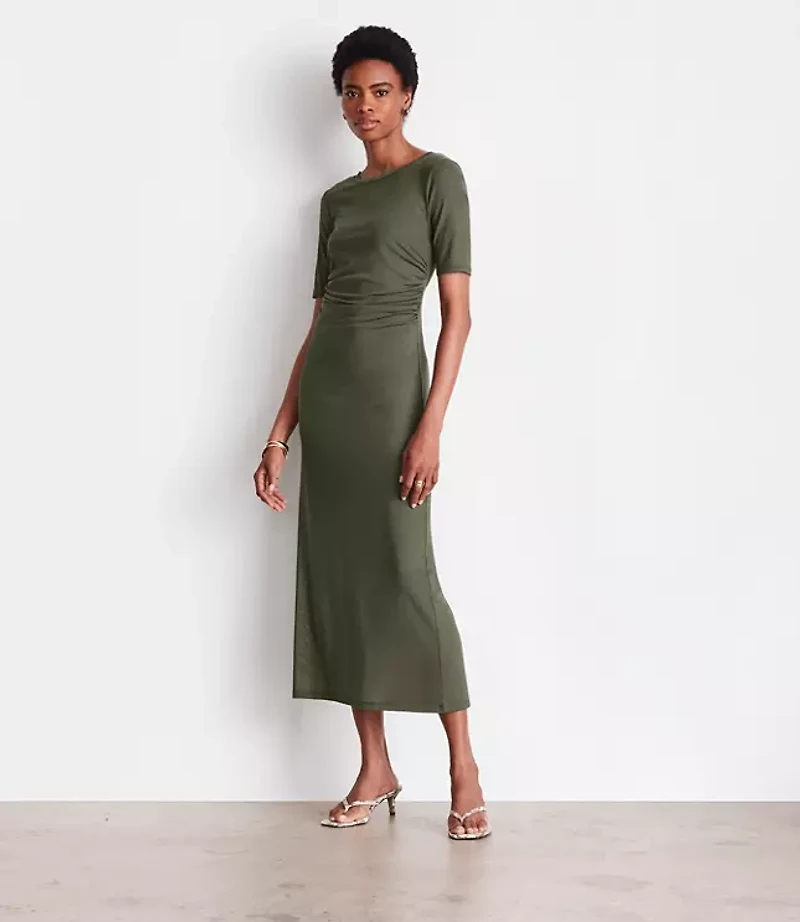 Petite LOFT Versa Mesh Midi Dress