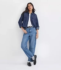 Chambray Wide Sleeve Modern Utility Shirt
