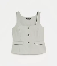 Petite LOFT Versa Seasonless Square Neck Pocket Vest