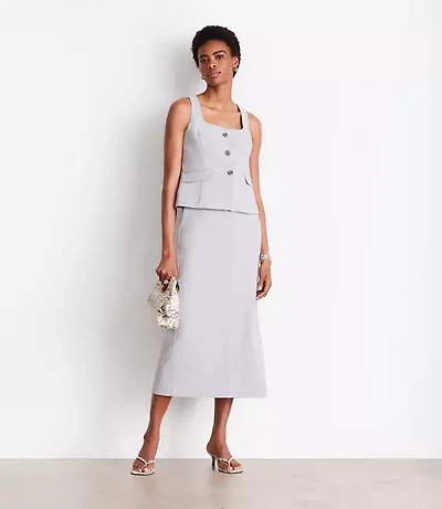 Petite LOFT Versa Seasonless Square Neck Pocket Vest
