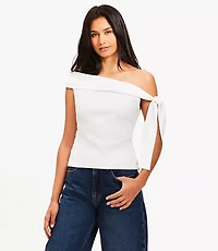 Petite Tie One Shoulder Top