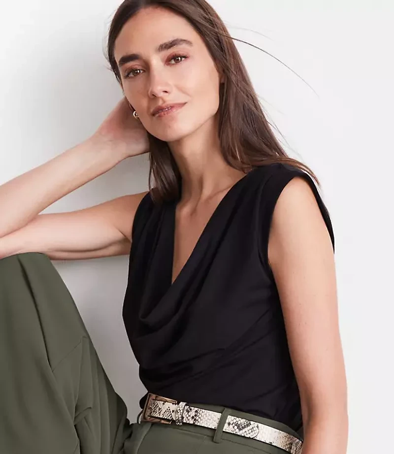Petite LOFT Versa Cowl Neck Top