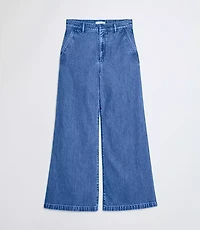 Petite High Rise Trouser Jeans Bright Mid Indigo Wash