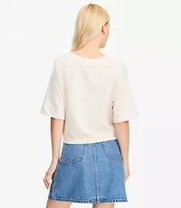 Petite Knotted Short Sleeve Sweatshirt