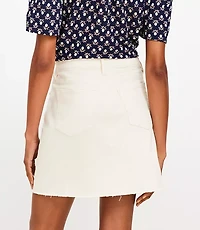Petite Fresh Cut Denim Mini Skirt Ivory
