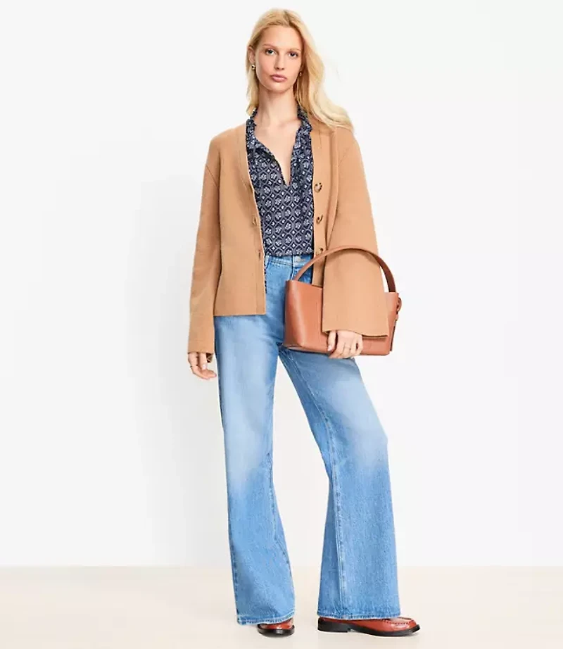 Petite Wide Sleeve Sweater Jacket