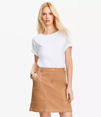 Petite Utility Mixed Media Pocket Mini Dress