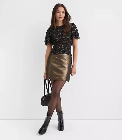 Metallic Textured Mini Skirt