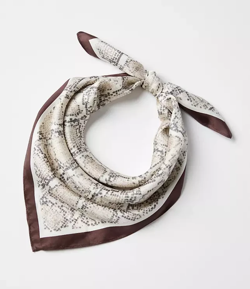 LOFT Versa Snake Print Silk Square Scarf