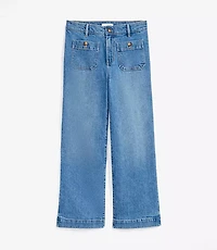 Palmer Wide Leg Crop Jeans Mid Vintage Wash