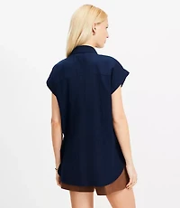 Crinkle Dolman Utility Everyday Shirt