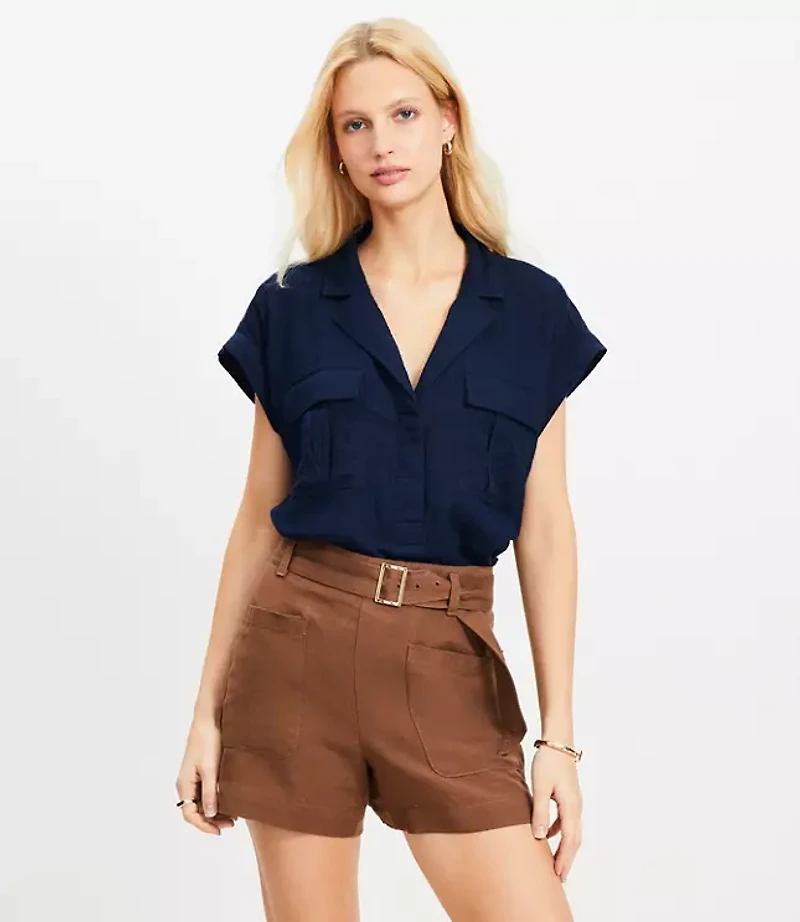 Crinkle Dolman Utility Everyday Shirt