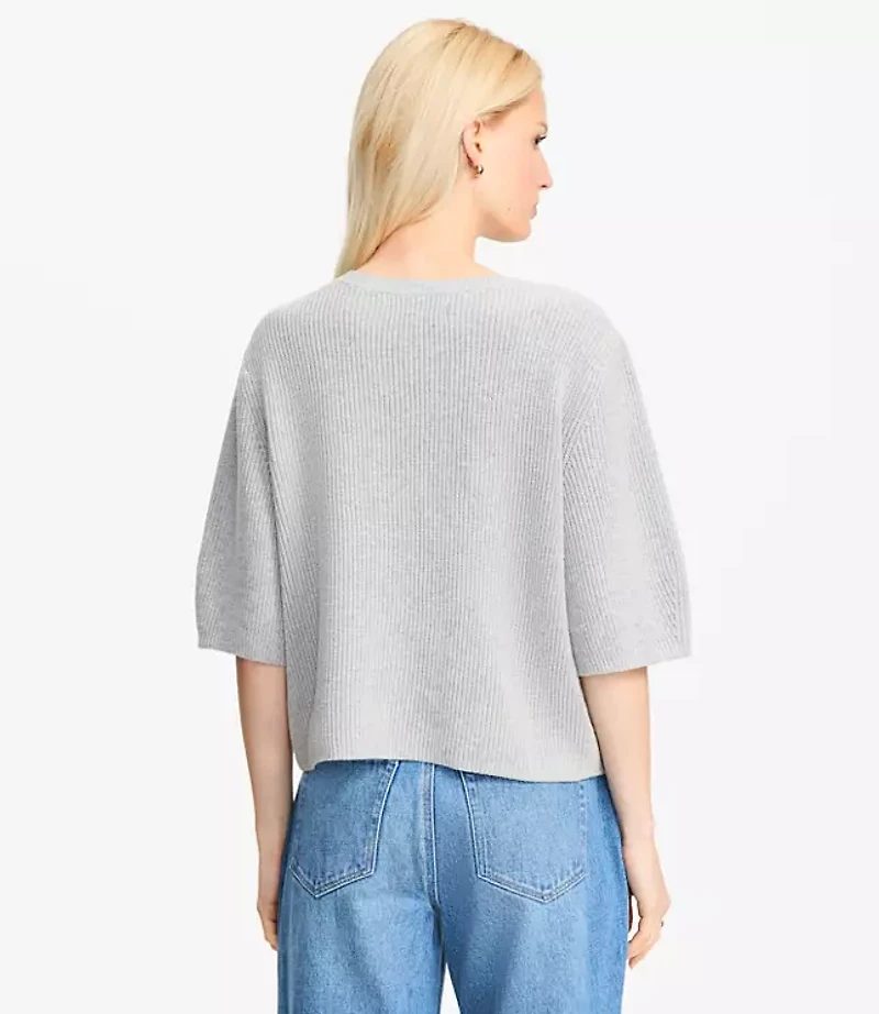 Petite Heathered Relaxed Sweater Tee