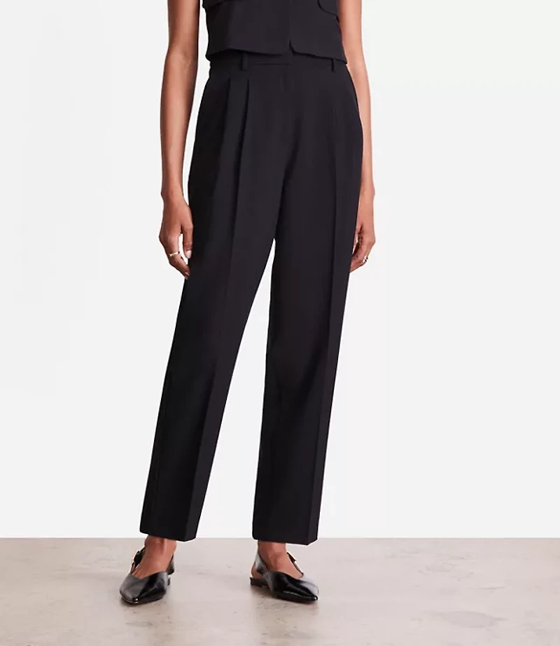 Petite LOFT Versa Seasonless Pleated Tapered Pants