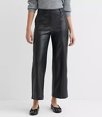 Wide Leg Pants Faux Leather