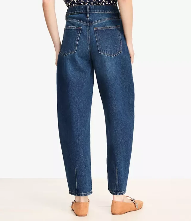 Tall High Rise Barrel Jeans Authentic Dark Wash