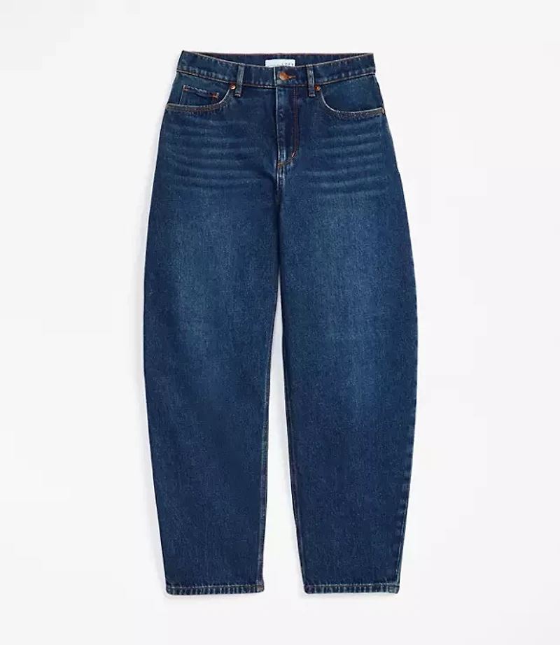 Tall High Rise Barrel Jeans Authentic Dark Wash