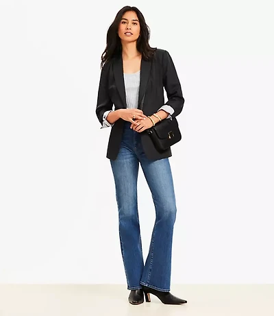 Tall High Rise Slim Flare Jeans Vintage Dark Indigo Wash