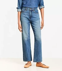 Petite High Rise Straight Jeans Authentic Vintage Mid Wash