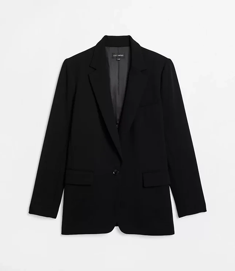 Petite LOFT Versa Crepe Drape Relaxed Blazer