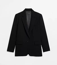 Petite LOFT Versa Crepe Drape Relaxed Blazer